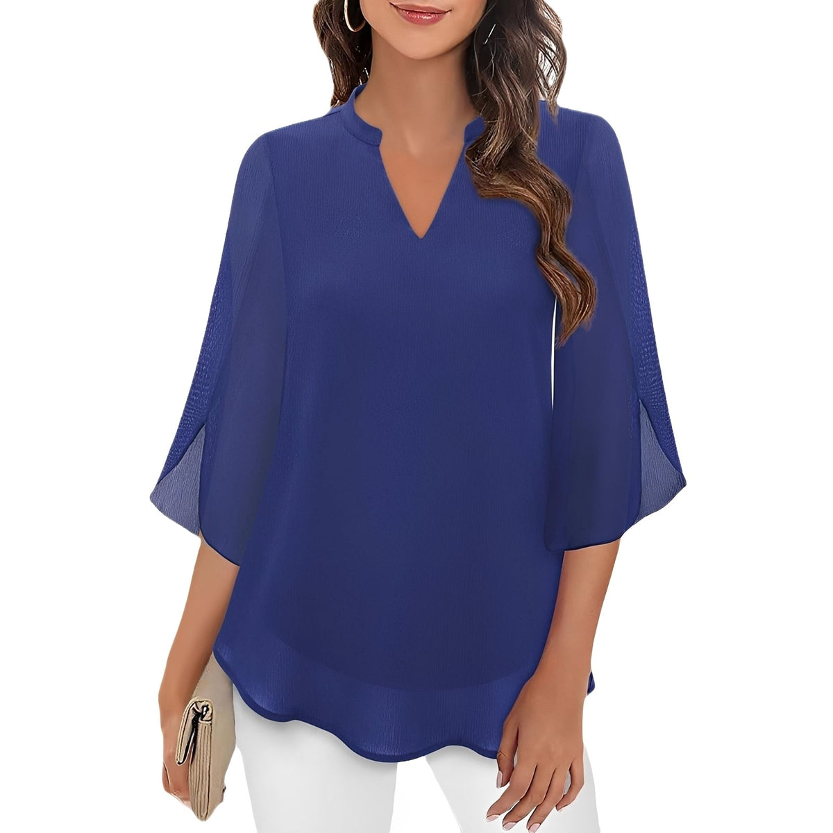 Vanessa - Blouse large à col en V pour femmes
