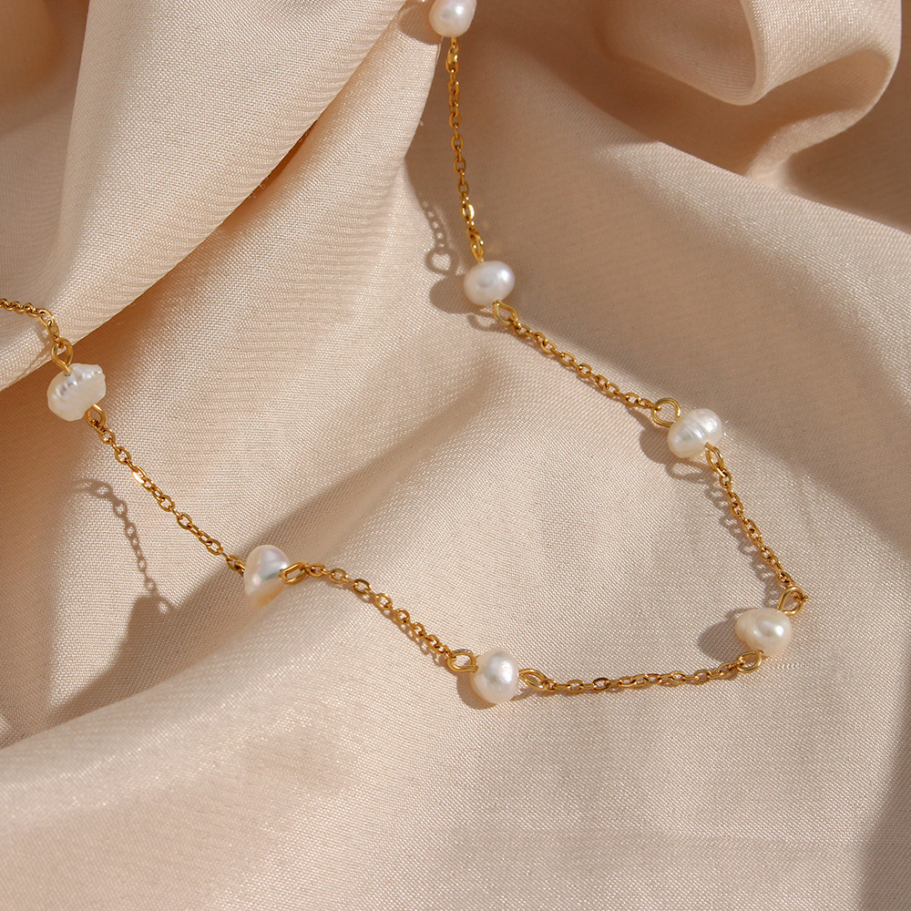 Collier de perles d'or - Collier quotidien