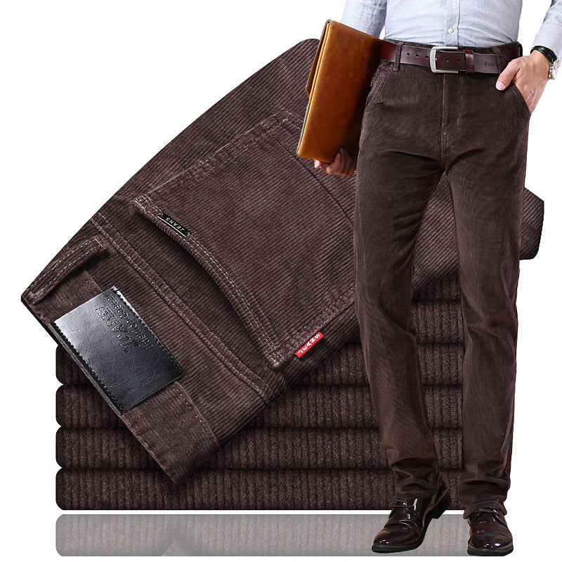 Douglas - Pantalon en velours côtelé extensible rétro pour hommes