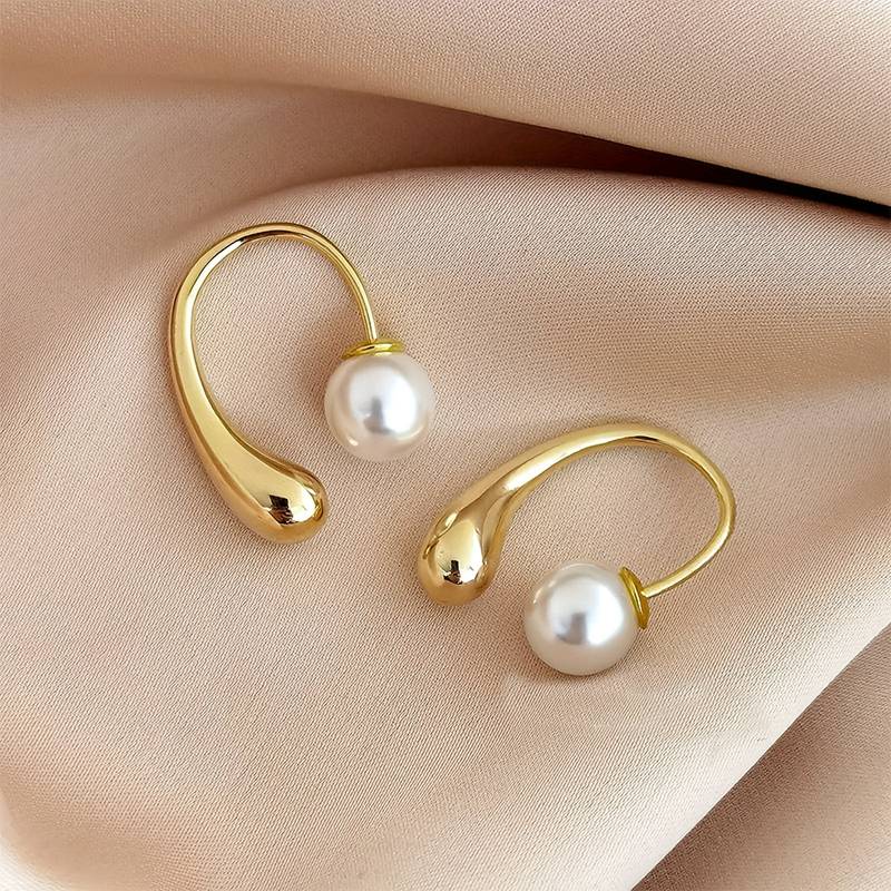 Boucle d'oreille goutte d'eau de perles - Boucle d'oreille goutte d'eau avec fermoir de perles