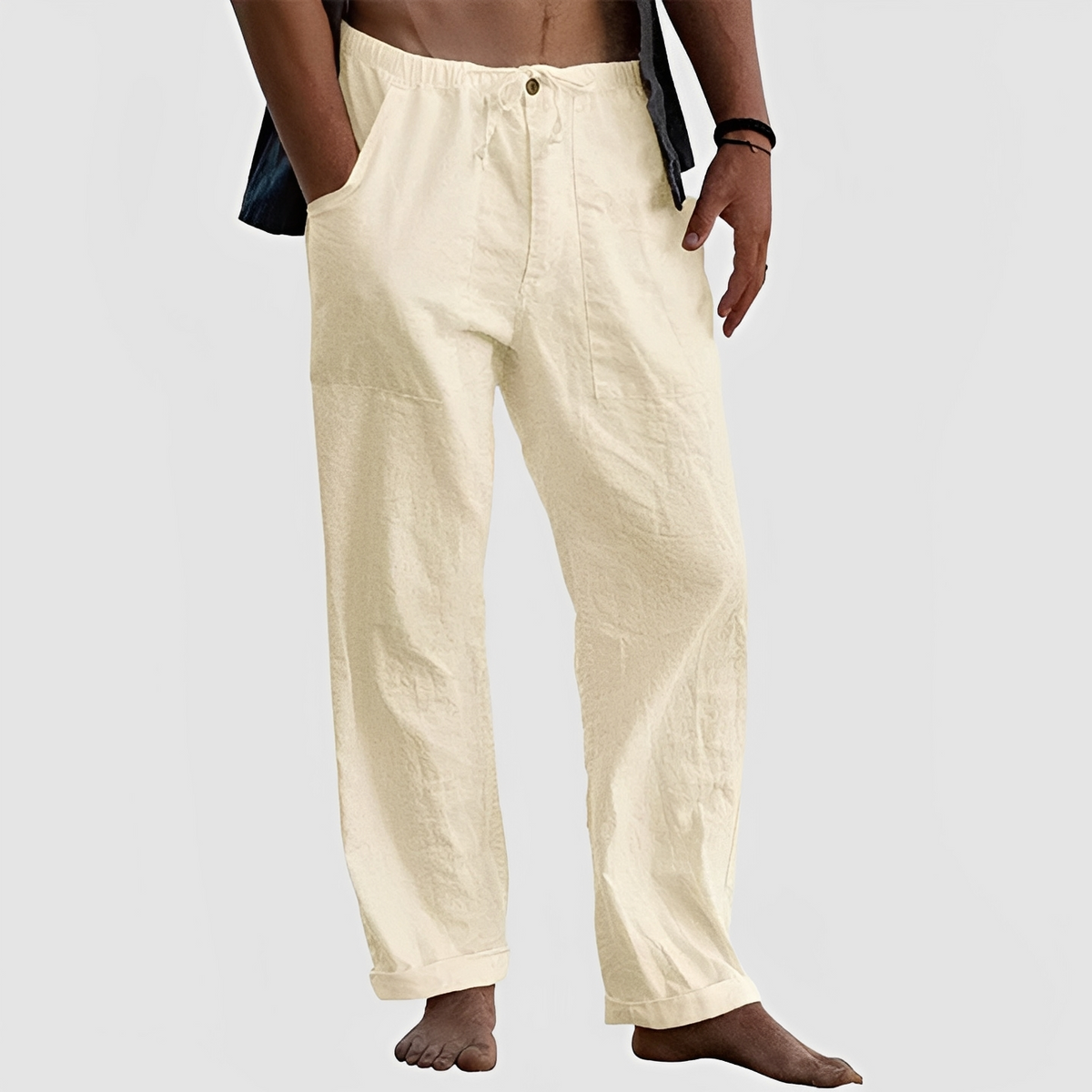 Jovan - Pantalon d'été décontracté avec cordon pour homme