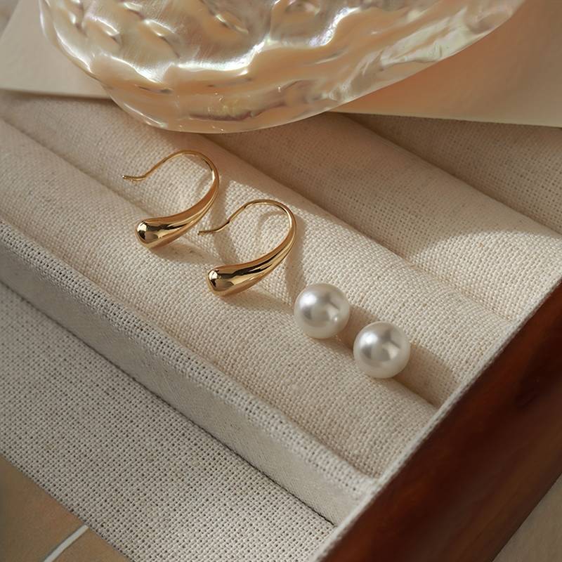Boucle d'oreille goutte d'eau de perles - Boucle d'oreille goutte d'eau avec fermoir de perles