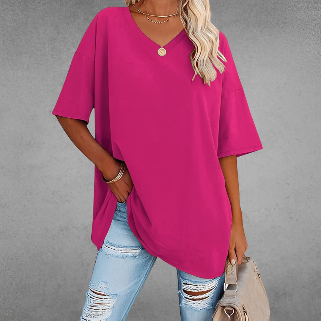 Andrea - Haut chic à col en V pour femme
