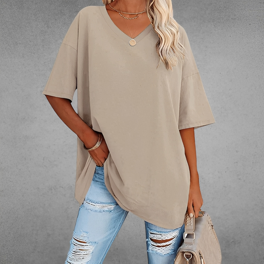 Andrea - Haut chic à col en V pour femme