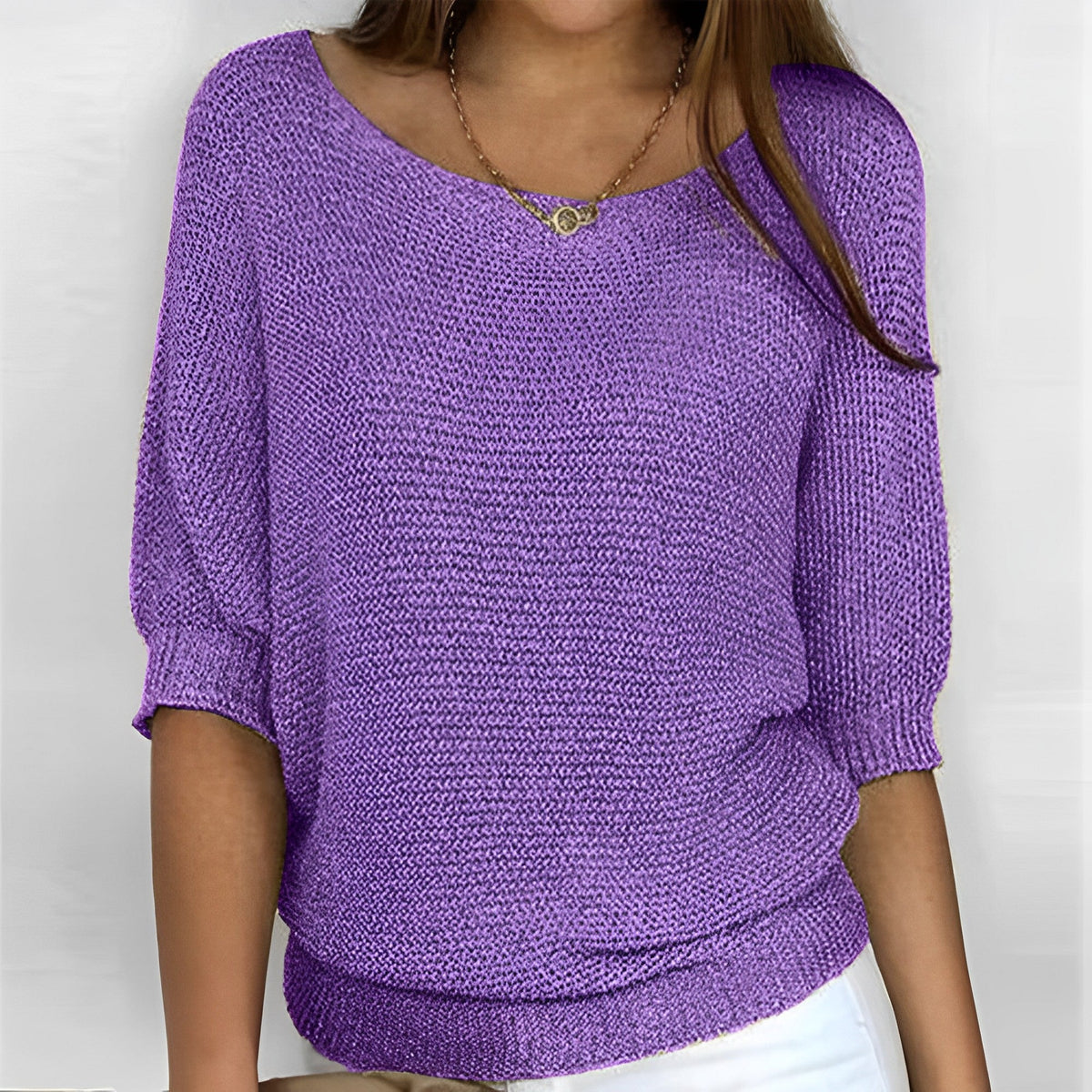 Leonie - Pull tendance à col rond