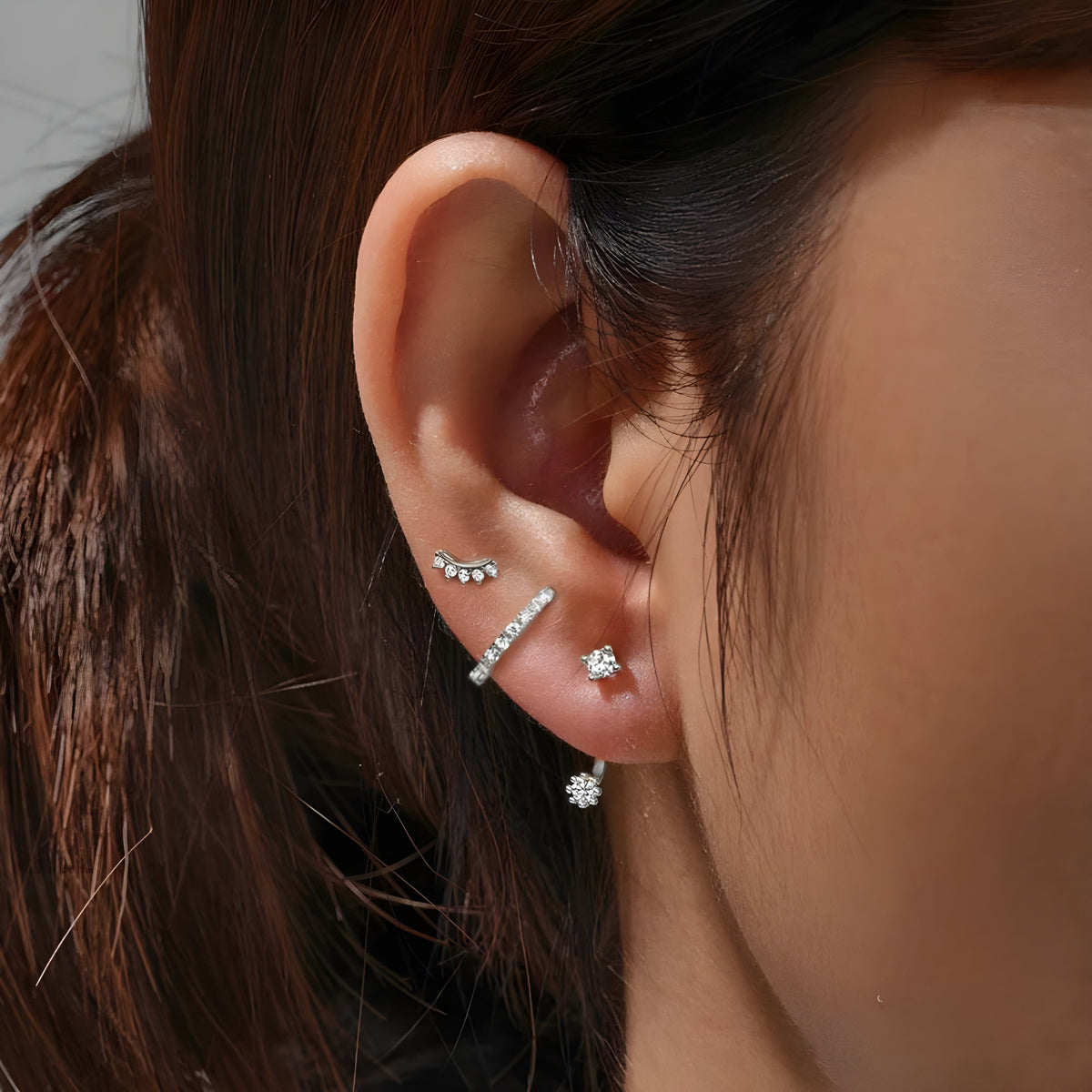 Elena – Ensemble de trois boucles d'oreilles