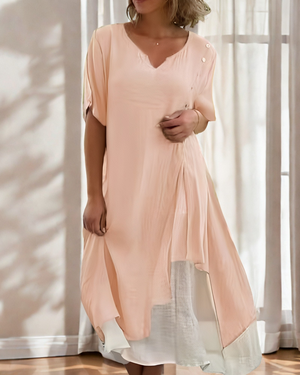 Bonnie - Robe chic et ample avec boutons pour femmes