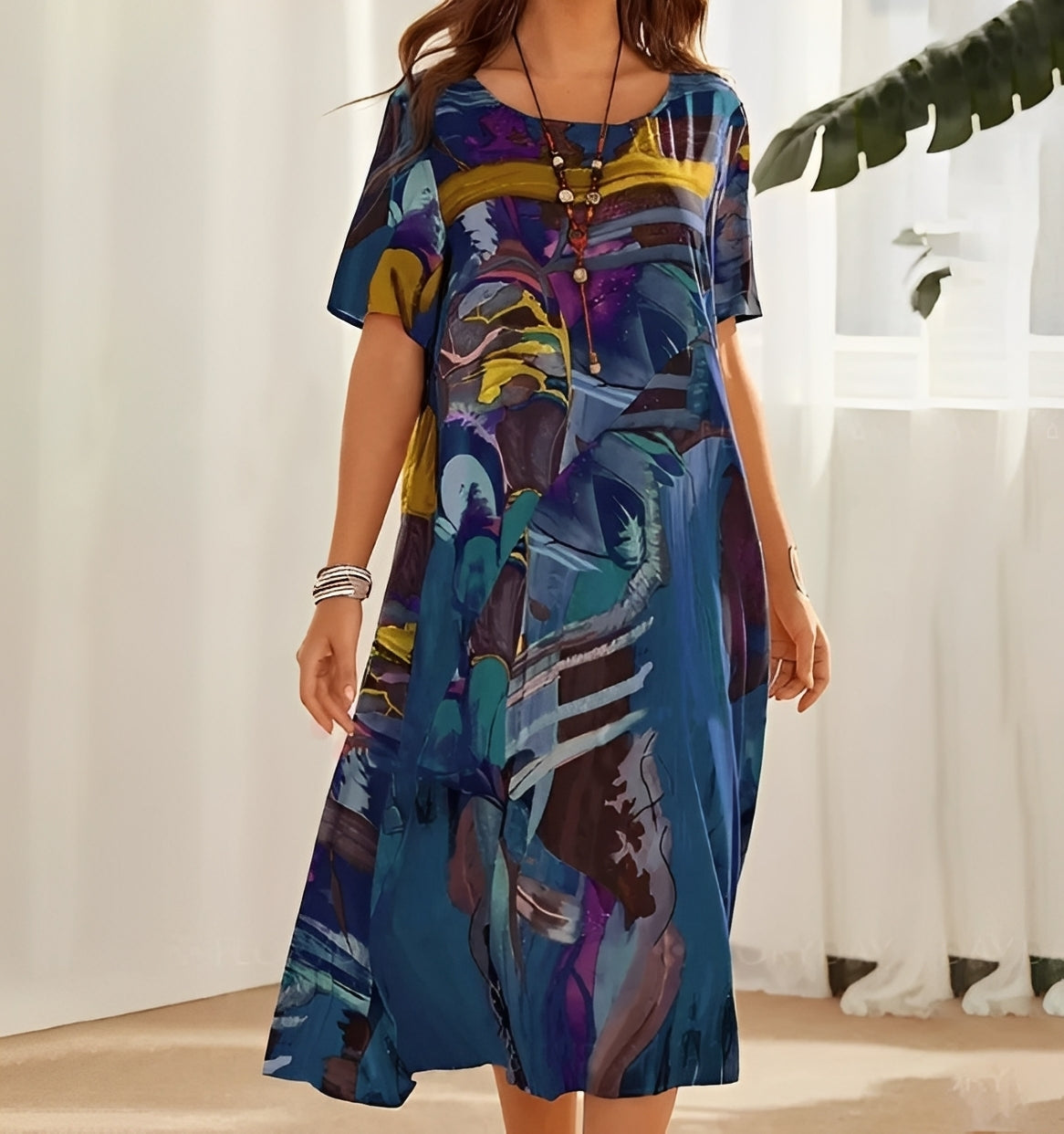 Theresa - Robe décontractée à motifs pour femmes