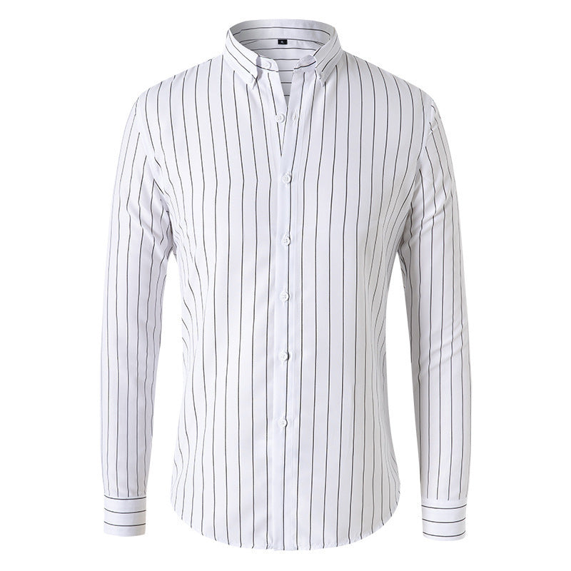 Dexter - Chemise à rayures décontractée à manches longues pour hommes