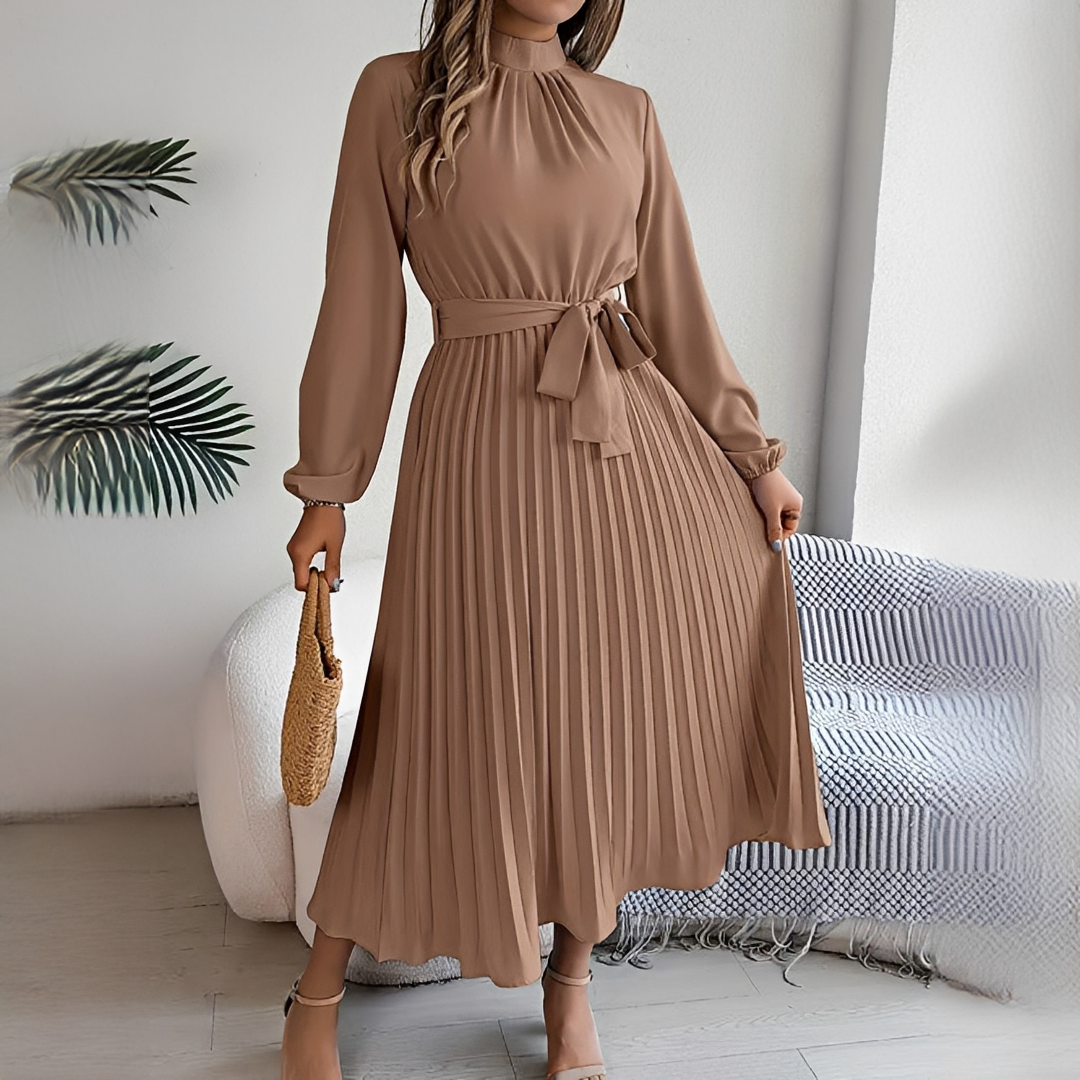 Jessy - Robe plissée à manches longues pour femme