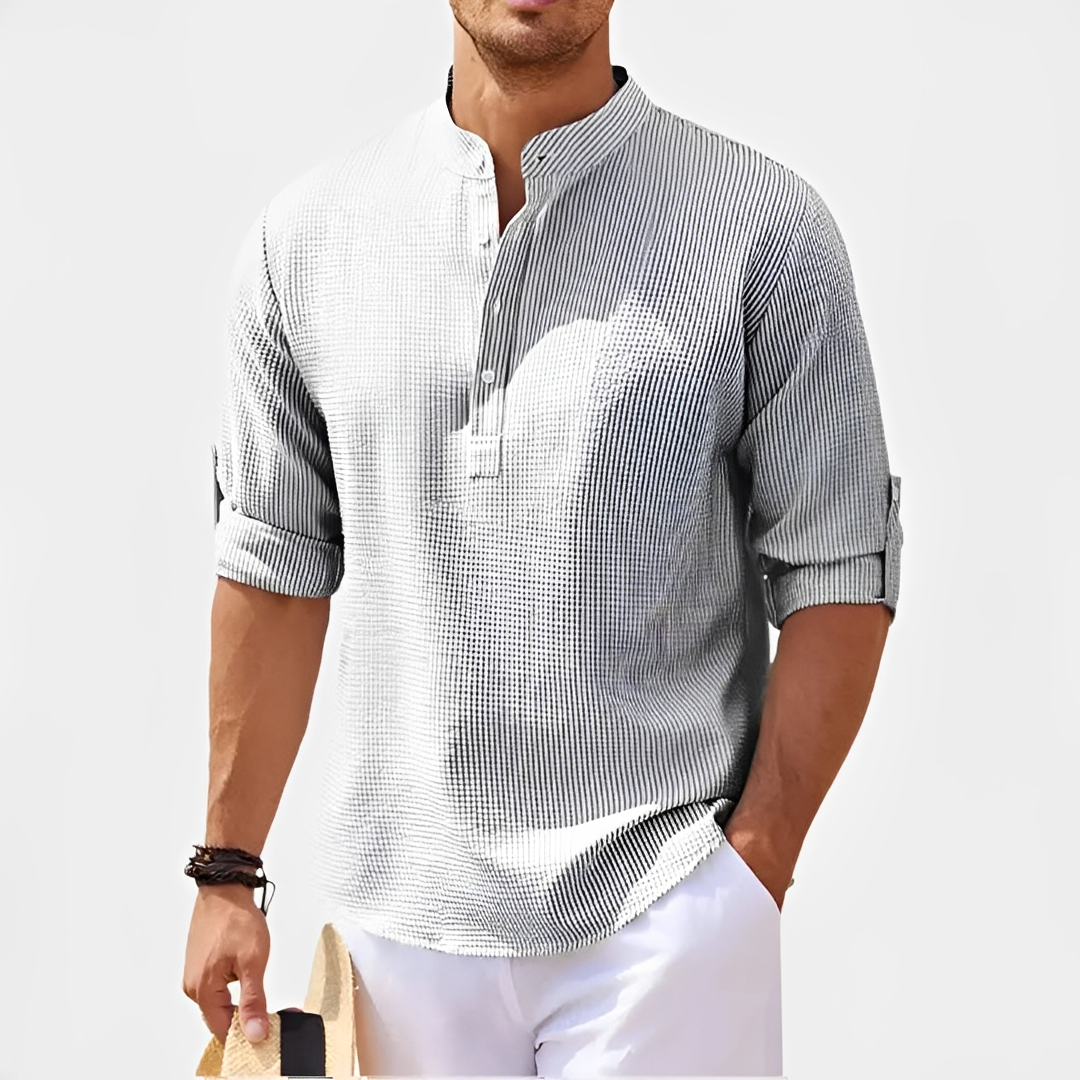 Khenneth - Chemise d'été tendance à manches longues pour homme