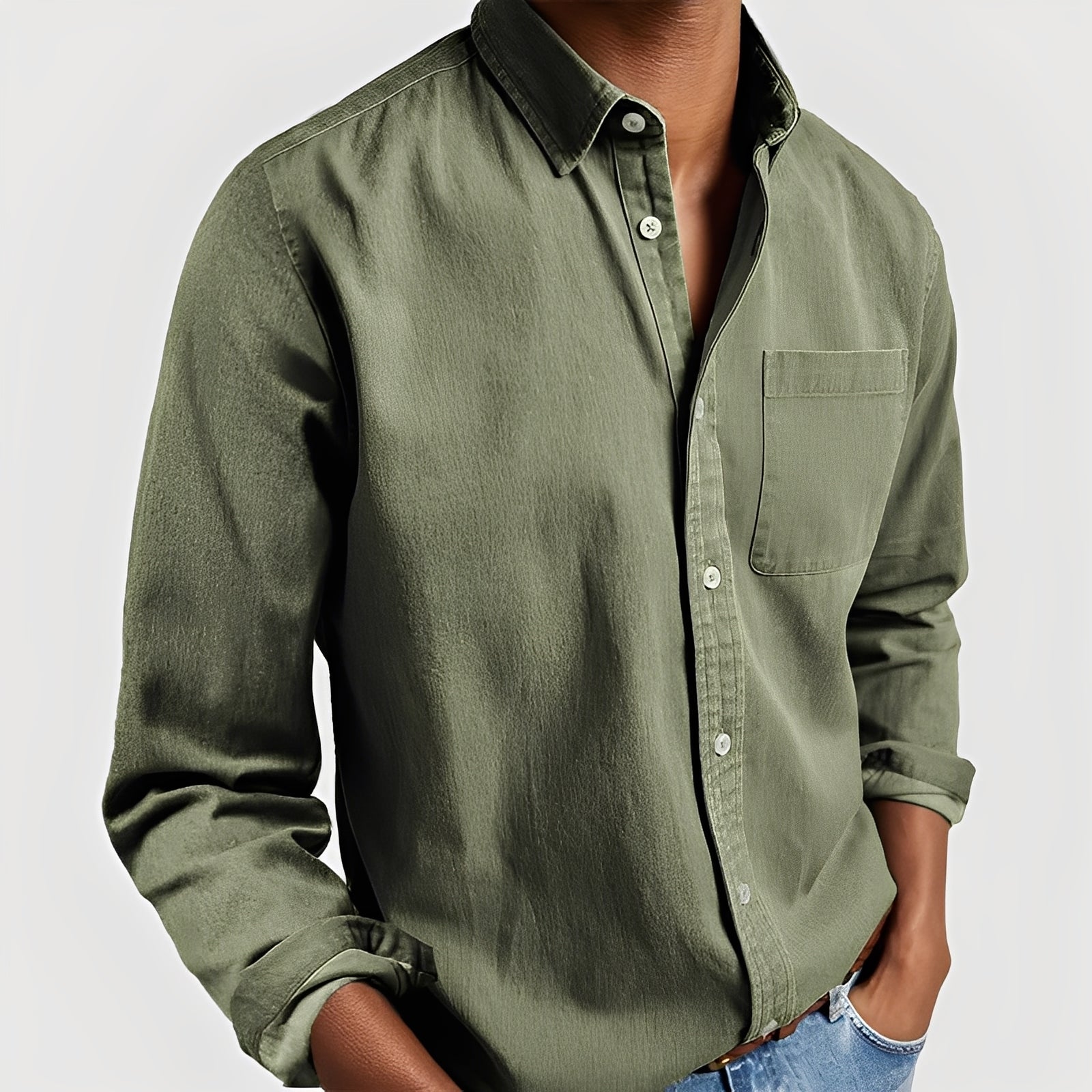 Kaspar - Chemise à manches longues décontractée pour homme