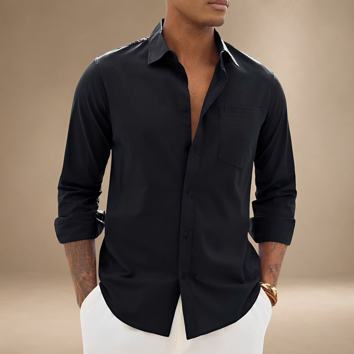 Ajay - Chemise Décontractée à Manches Longues
