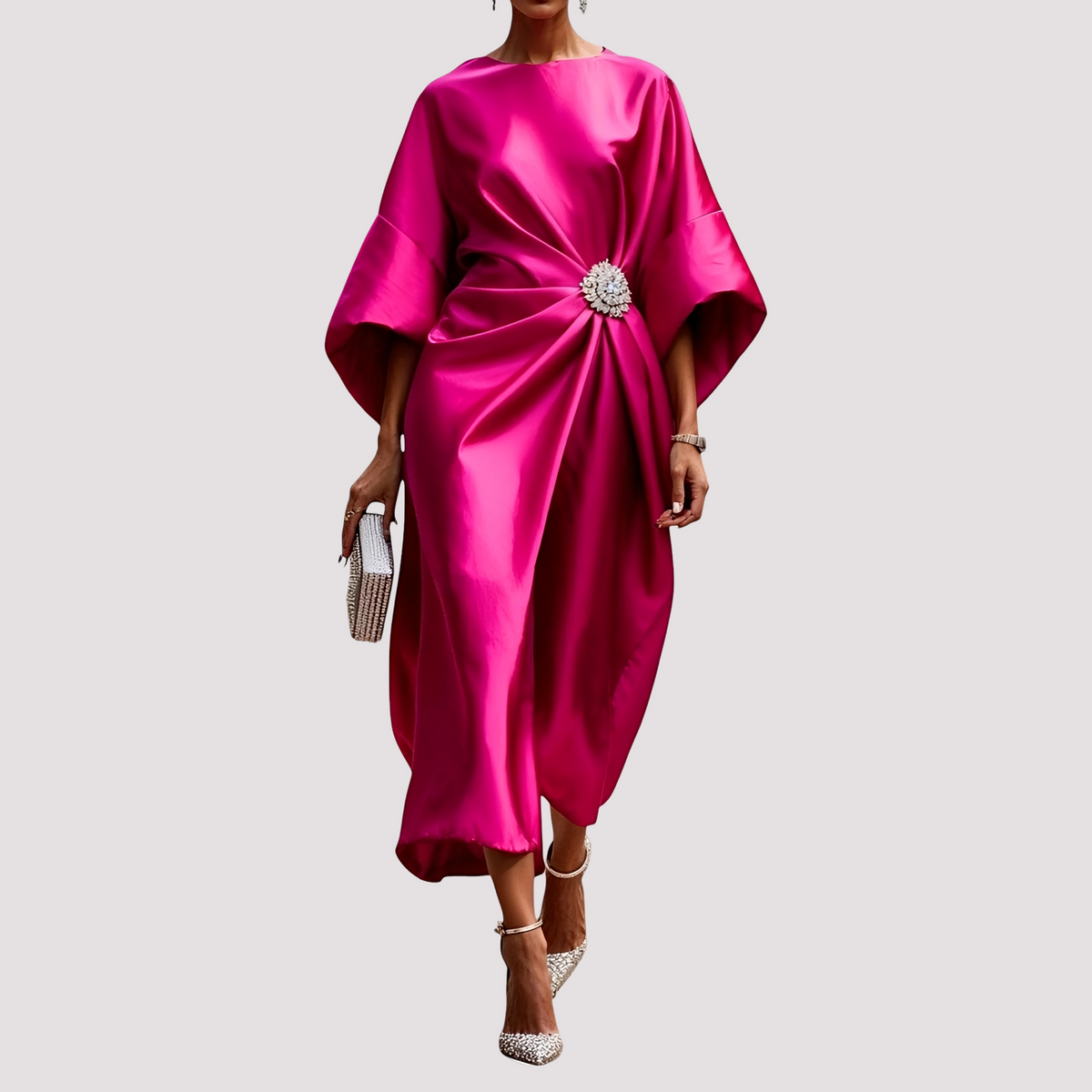 Kay - Robe Midi Élégante Portefeuille