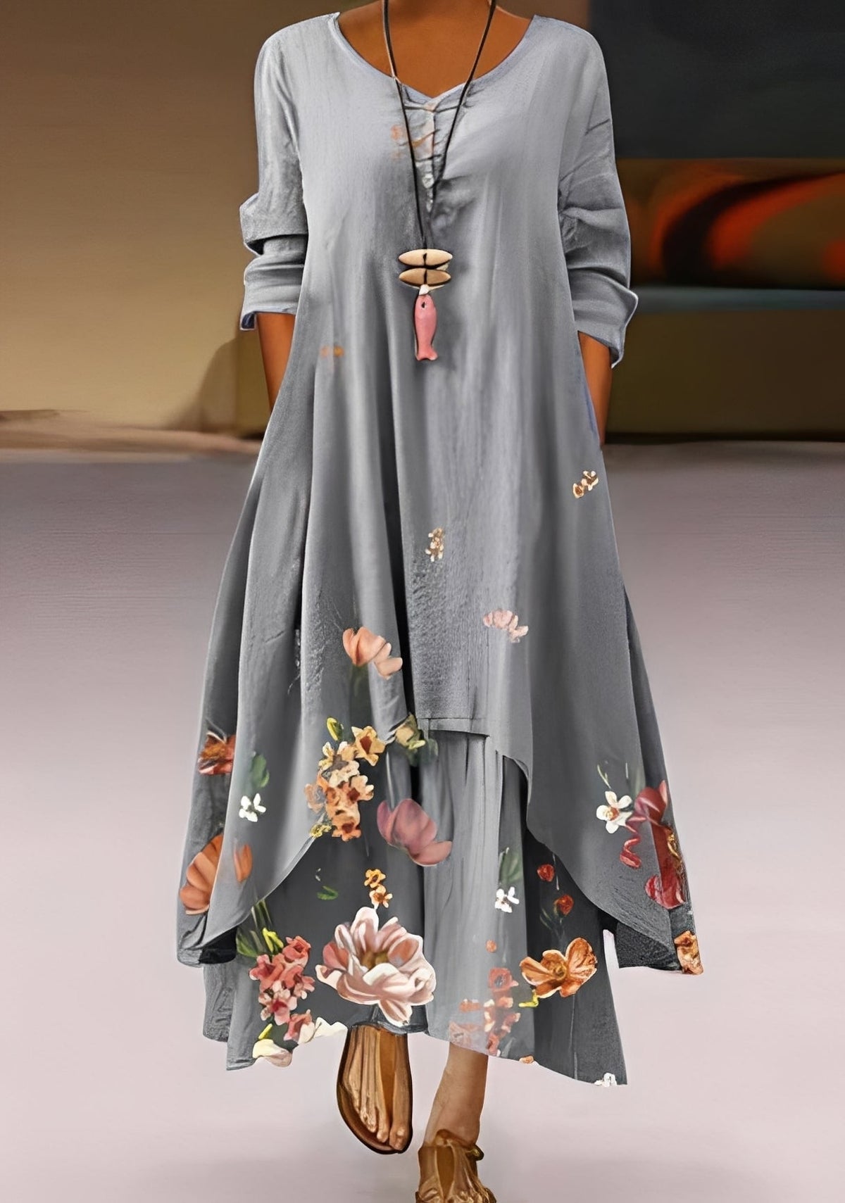 Belle - Robe fluide et élégante avec motif pour femmes