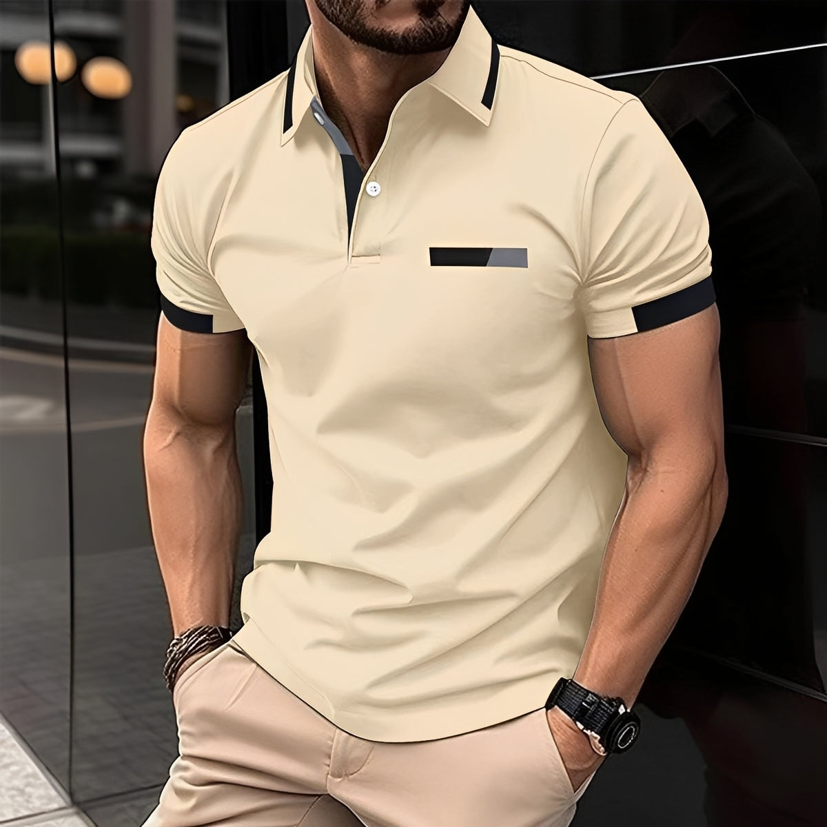 Julian - Polo élégant et sportif avec col rabattable pour hommes