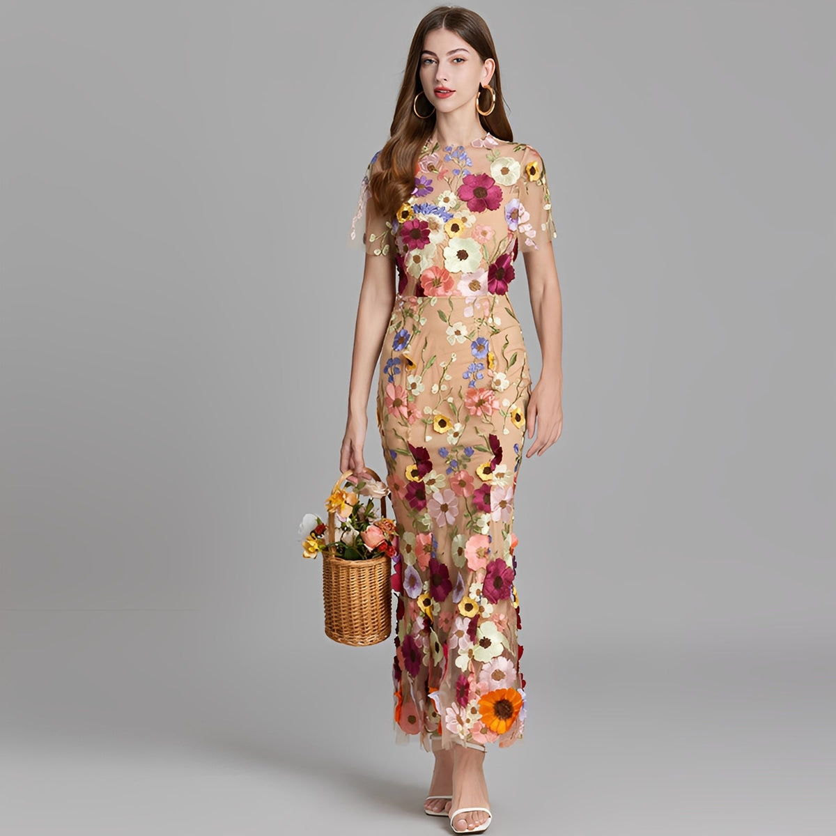 Nina - Robe chic avec broderie florale pour filles