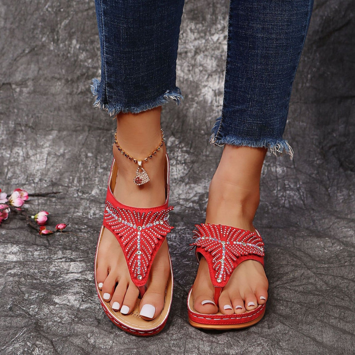 Roxanne - Sandales tendance avec strass pour femmes