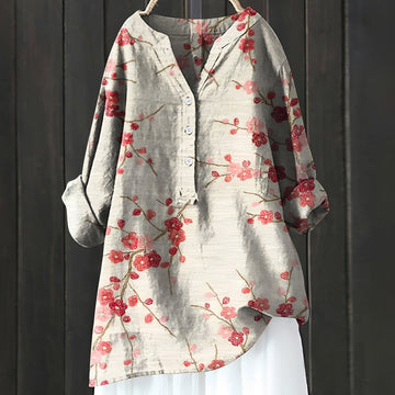 Annie - Chemisier fleuri chic avec demi-boutons pour femmes
