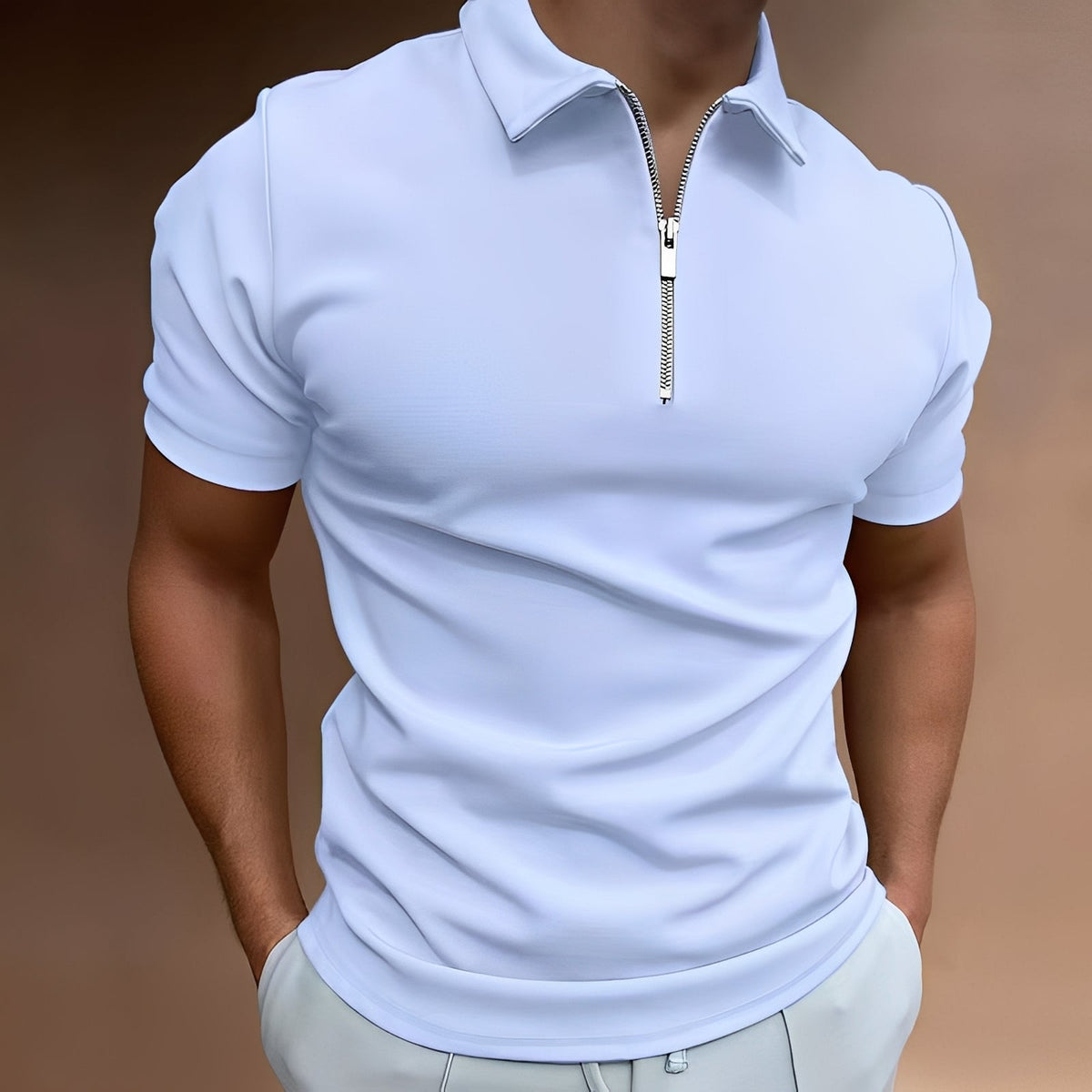 Carlos - Polo élégant avec zip pour hommes