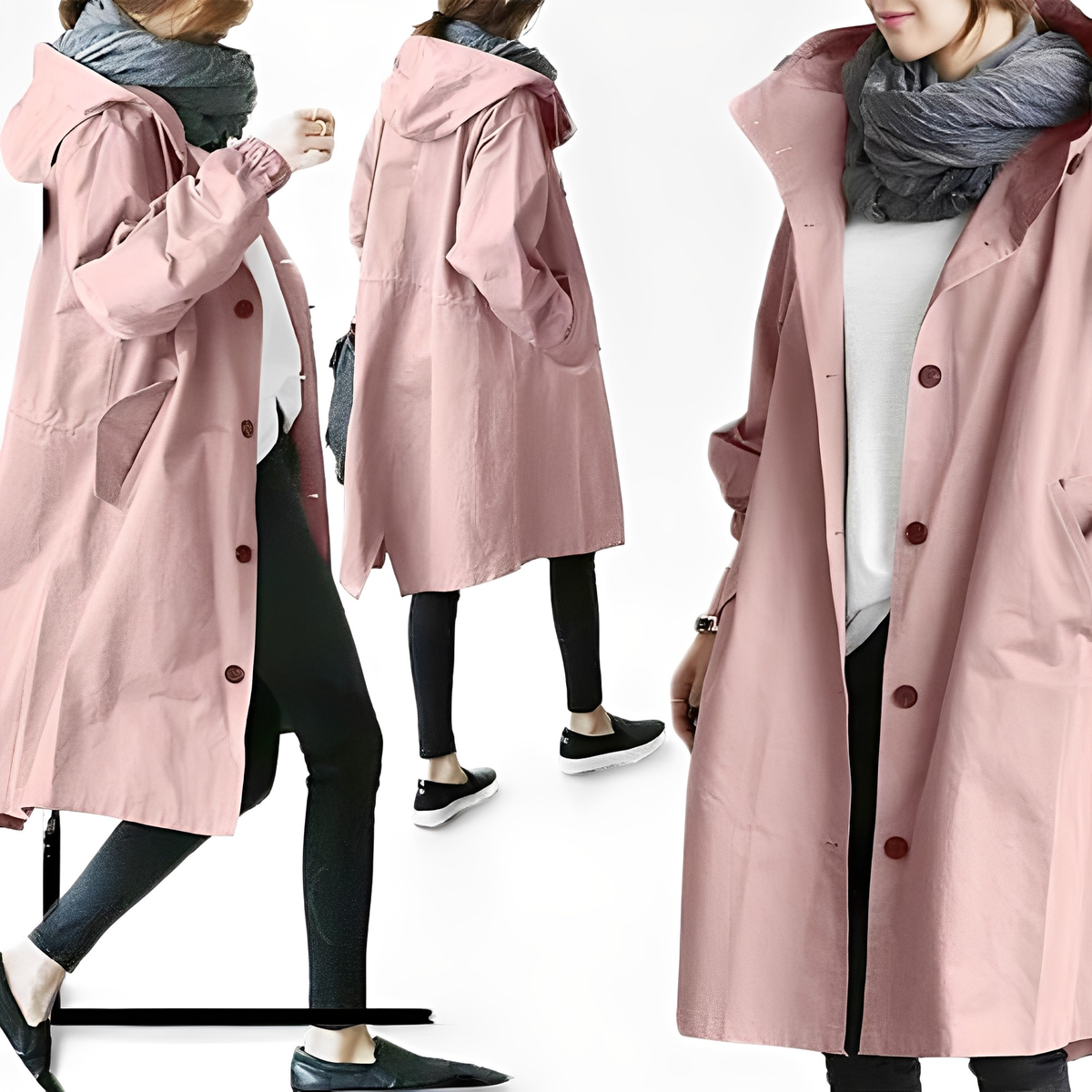 Giselle - Imperméable Veste de Pluie avec Capuche pour Femmes