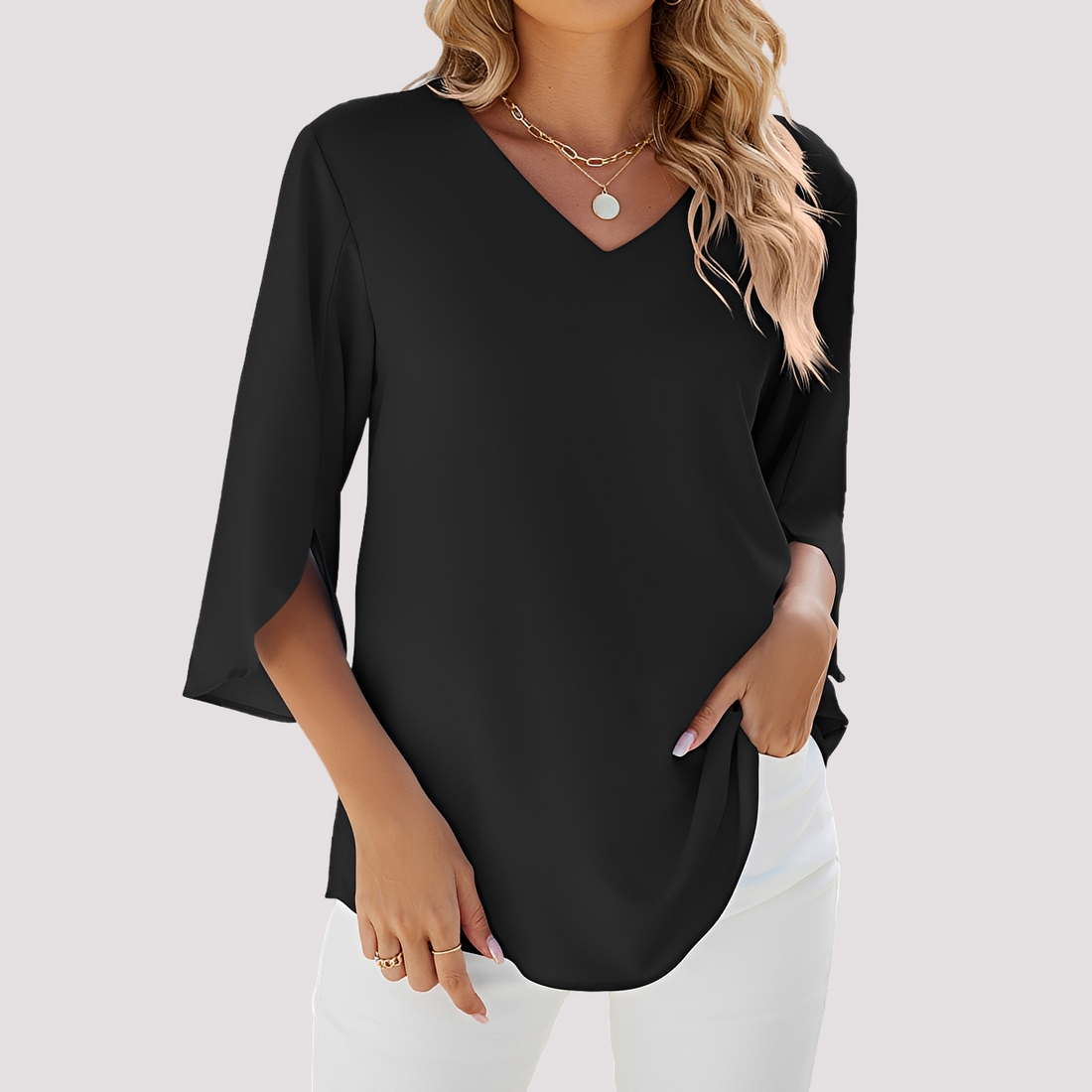 Vanessa - Chemisier chic avec col en V pour femmes