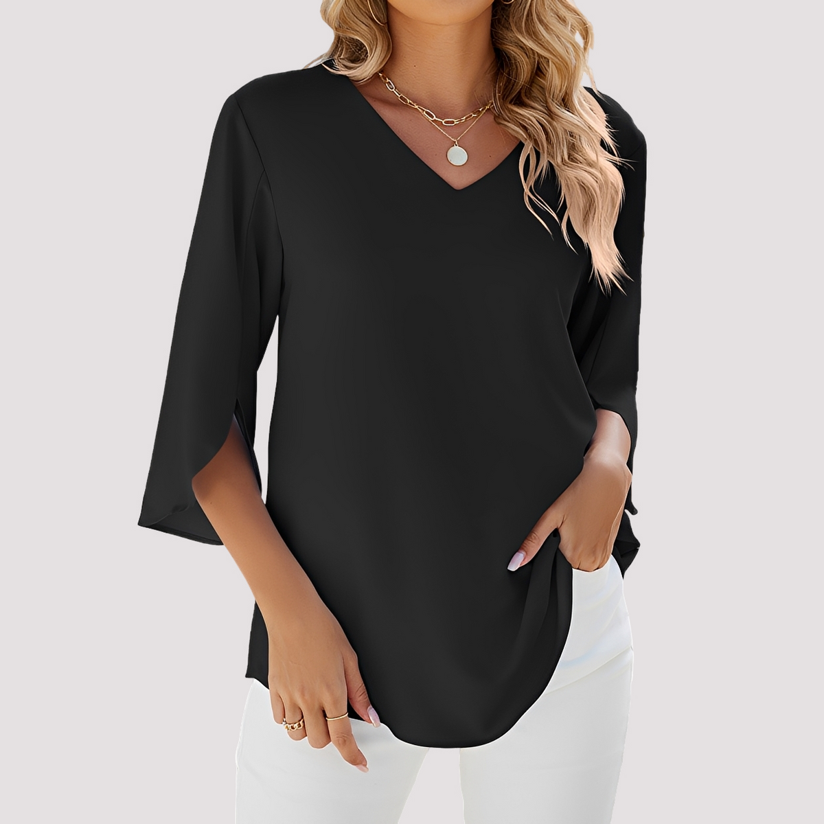 Vanessa - Chemisier chic avec col en V pour femmes