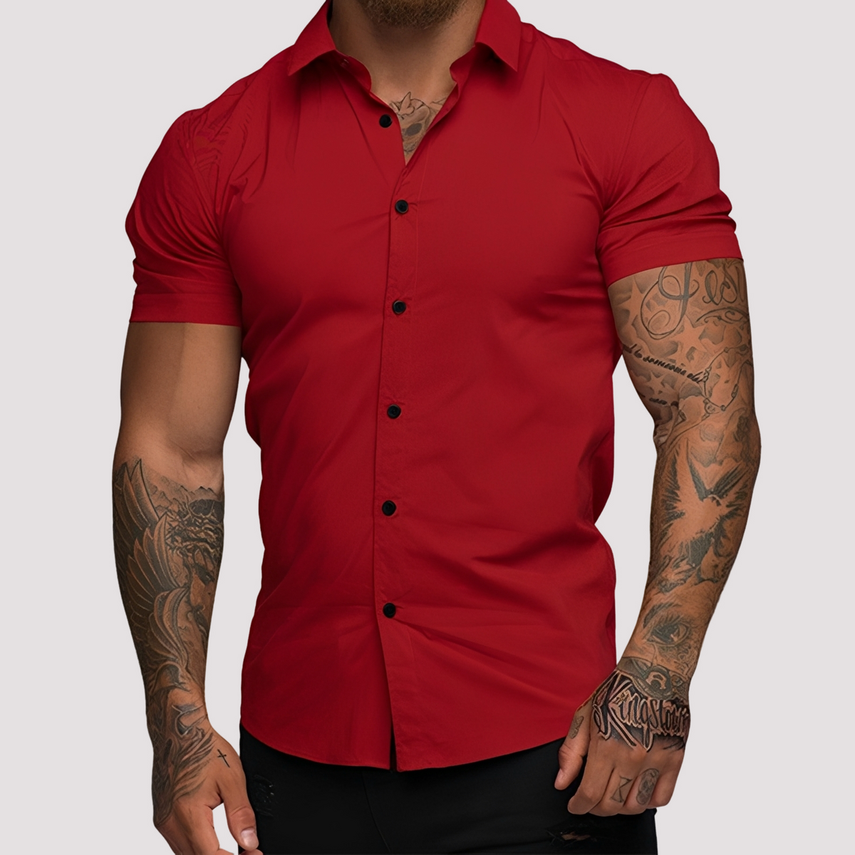 Oscar - Chemise ajustée à manches courtes pour hommes