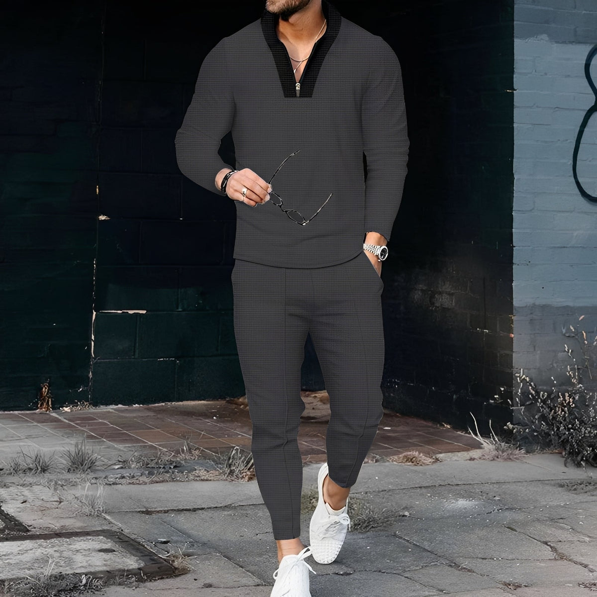 Andrew - Ensemble de sport élégant avec motif texturé pour hommes