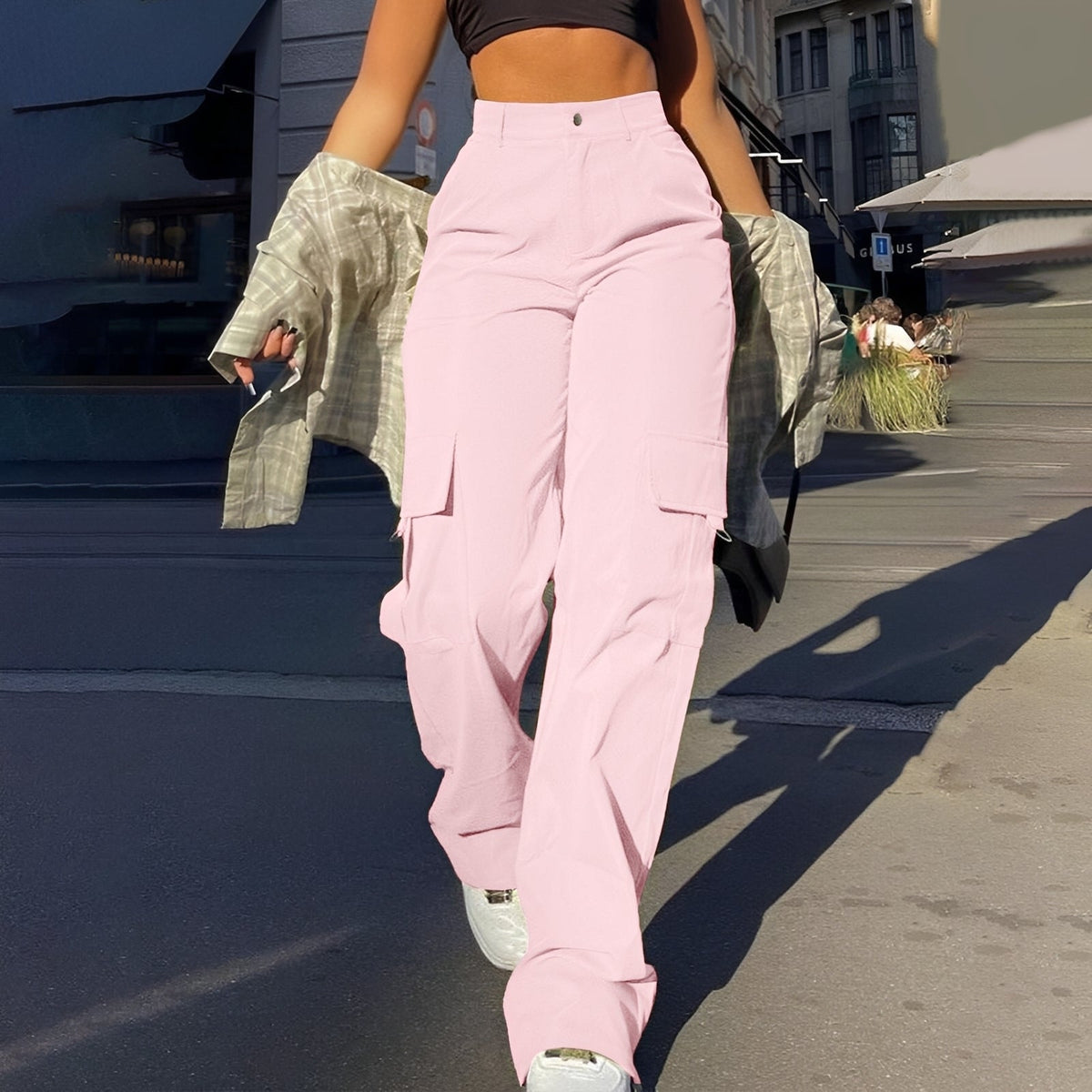 Sophie - Pantalon cargo décontracté taille haute pour femmes