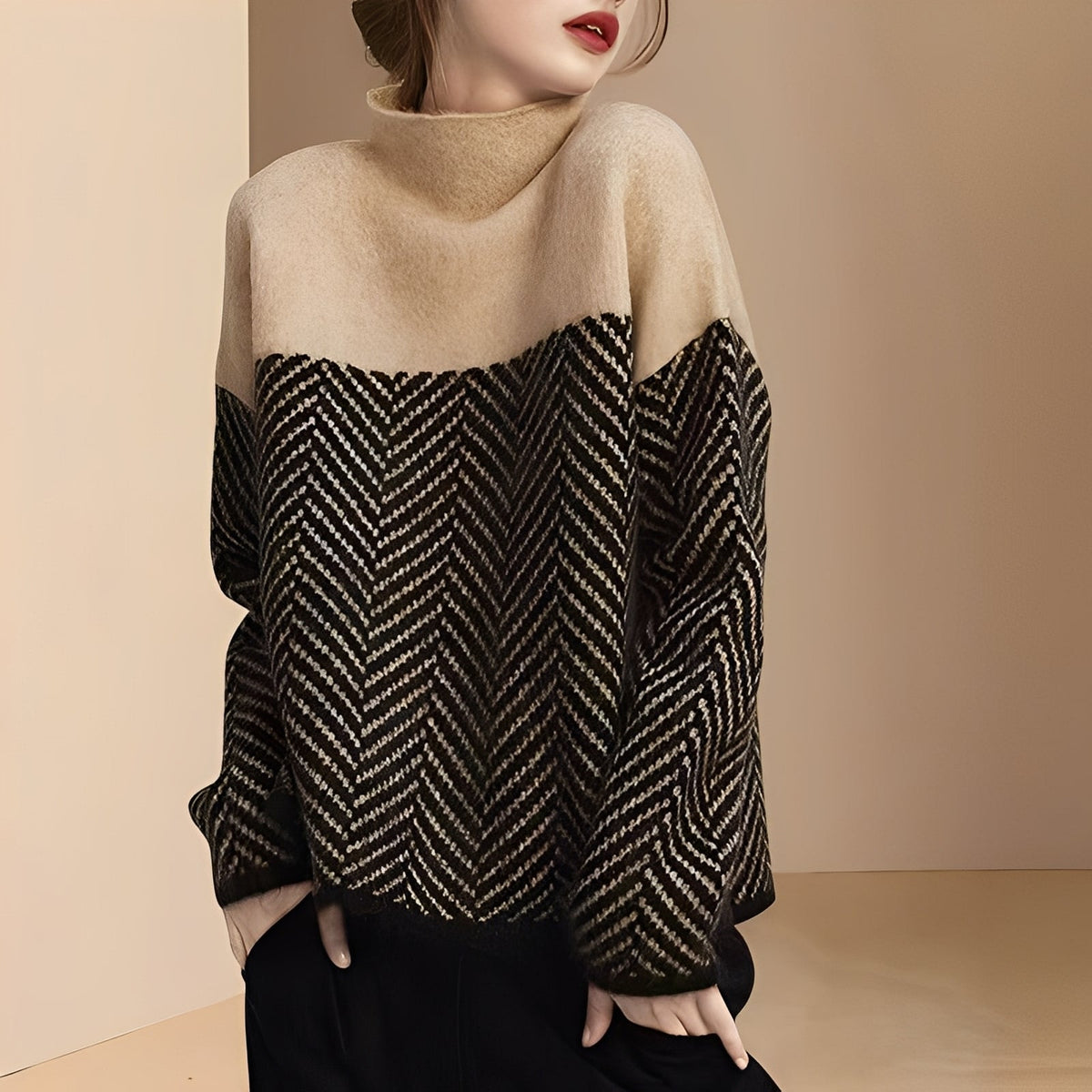 Maryann - Pull chic à col roulé et agréable au toucher