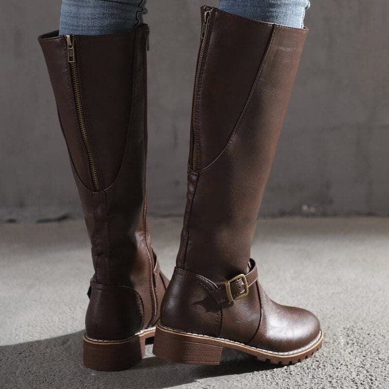 Marisa – Bottes en cuir avec talons blocs