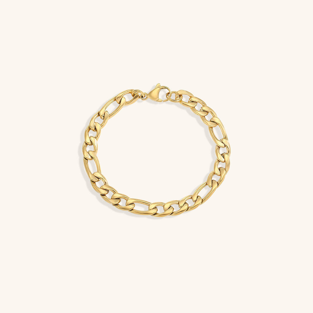 Saturn - Bracelet en chaîne dorée