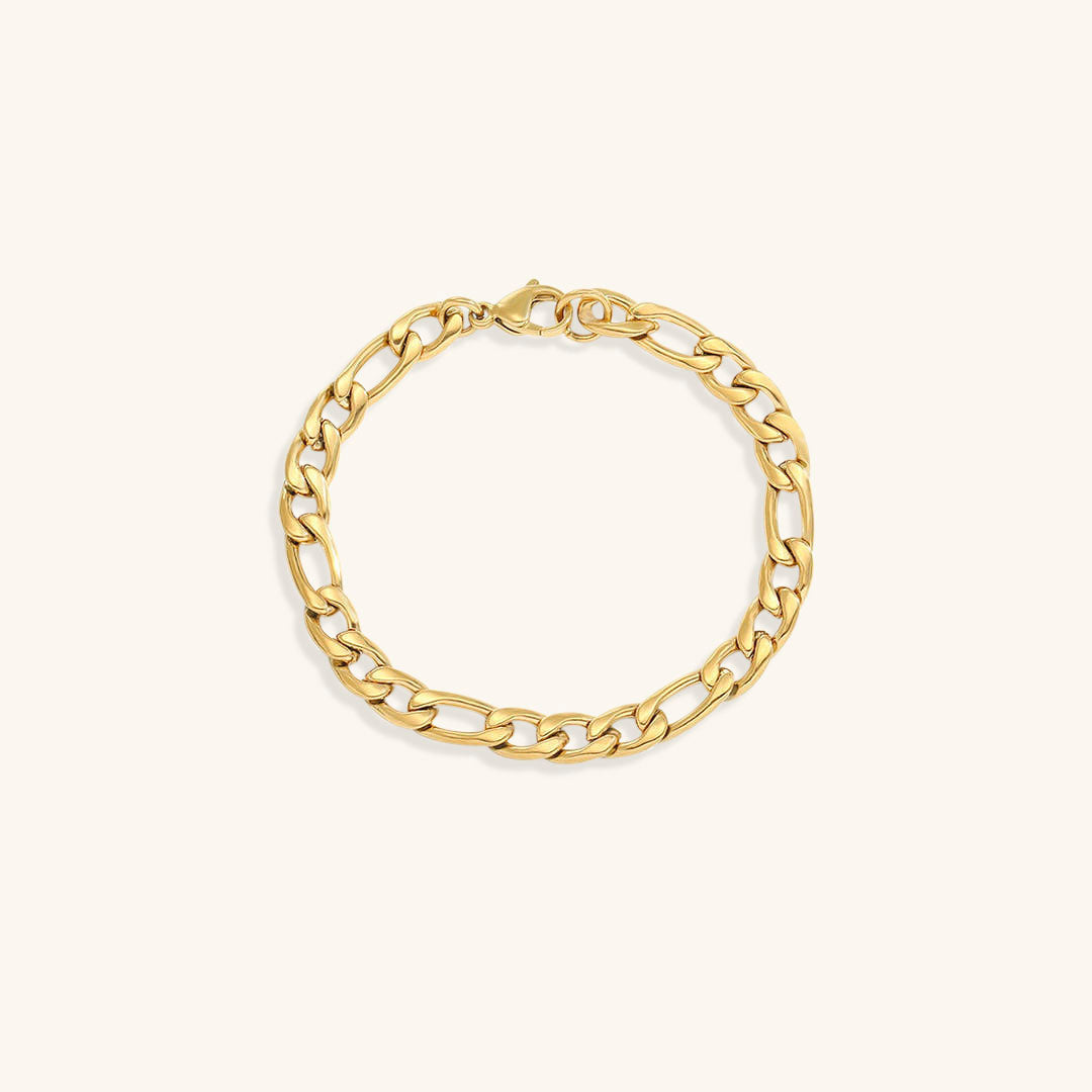 Saturn - Bracelet en chaîne dorée