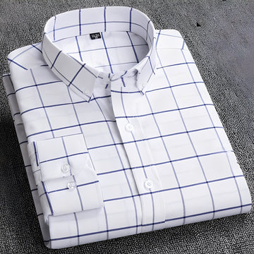 Jezriel - Chemise à carreaux élégante à manches longues pour homme