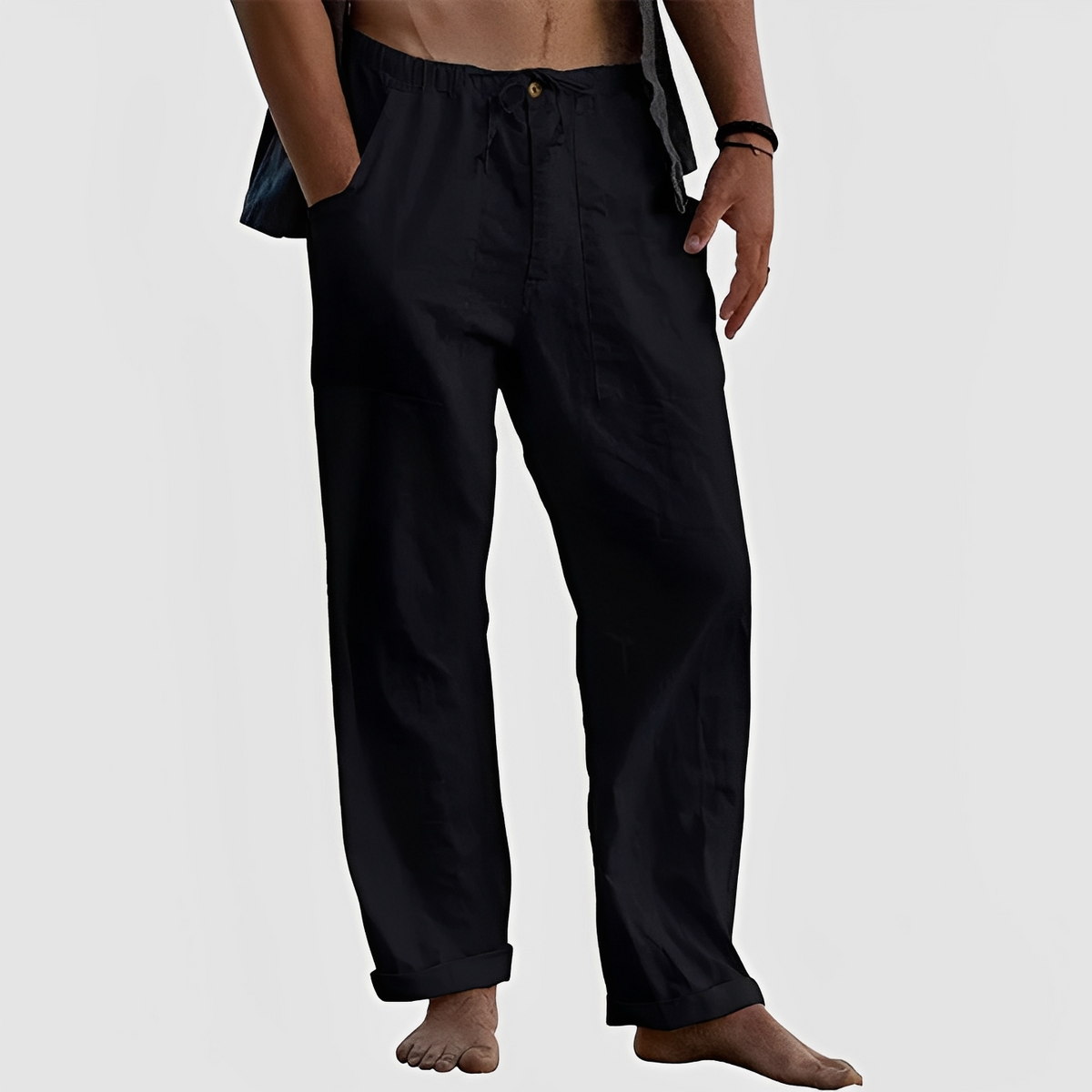Jovan - Pantalon d'été décontracté avec cordon pour homme