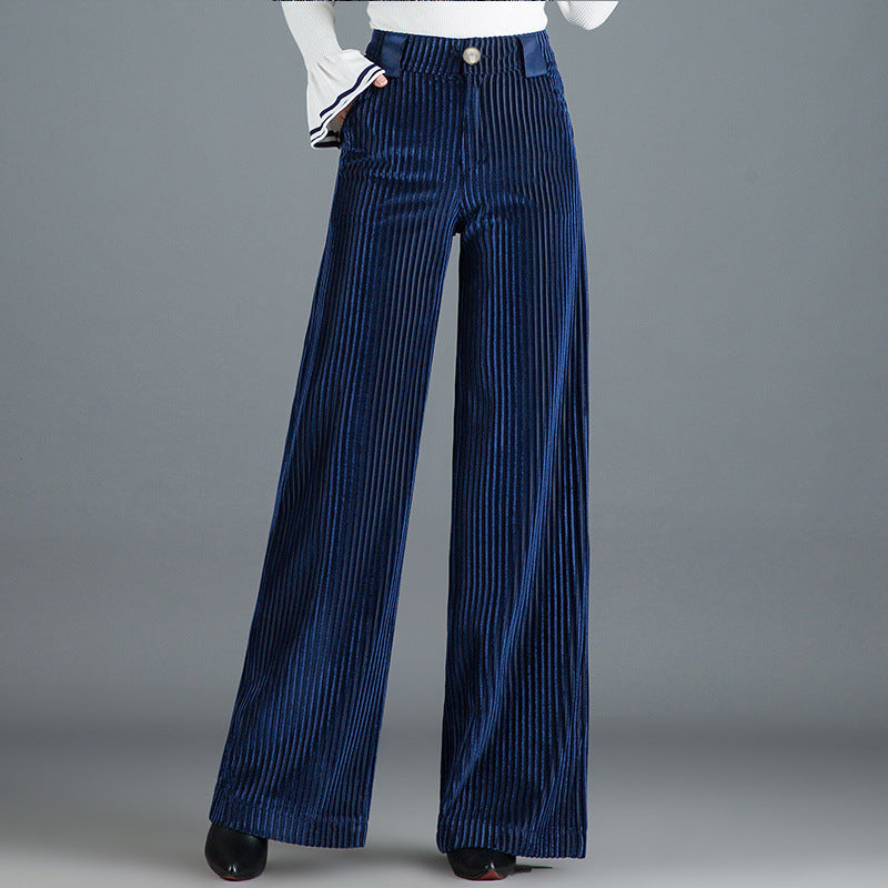 Casey - Pantalon en velours côtelé chic à larges jambes pour femmes