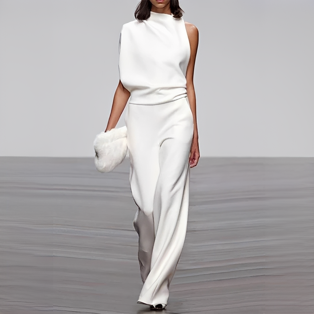 Noviem - Combinaison chic à encolure ronde pour femme