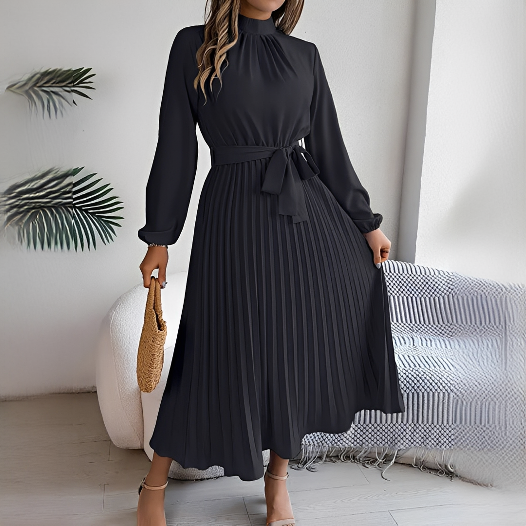 Jessy - Robe plissée à manches longues pour femme