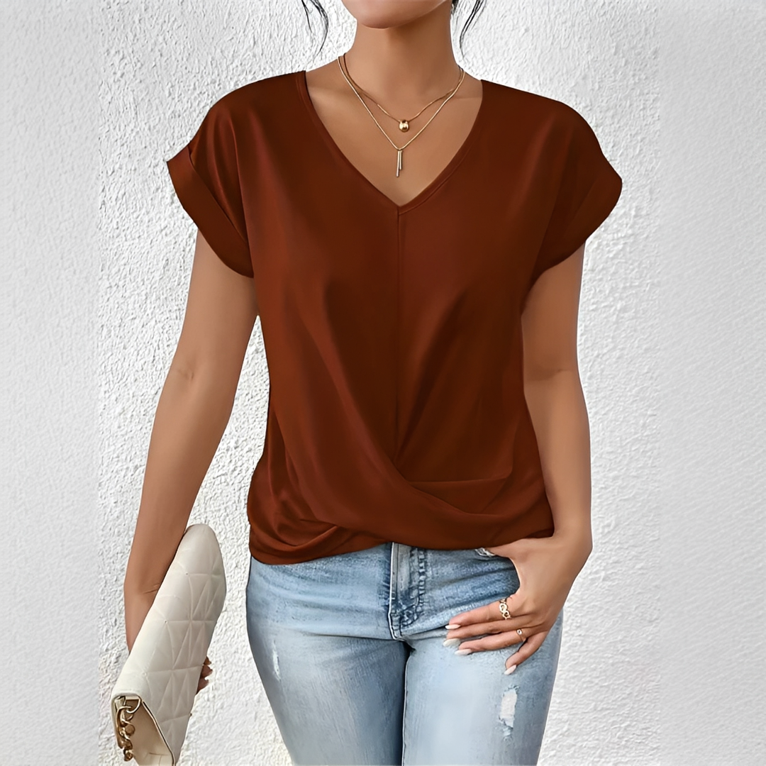 Velanie - T-Shirt Col V Relax