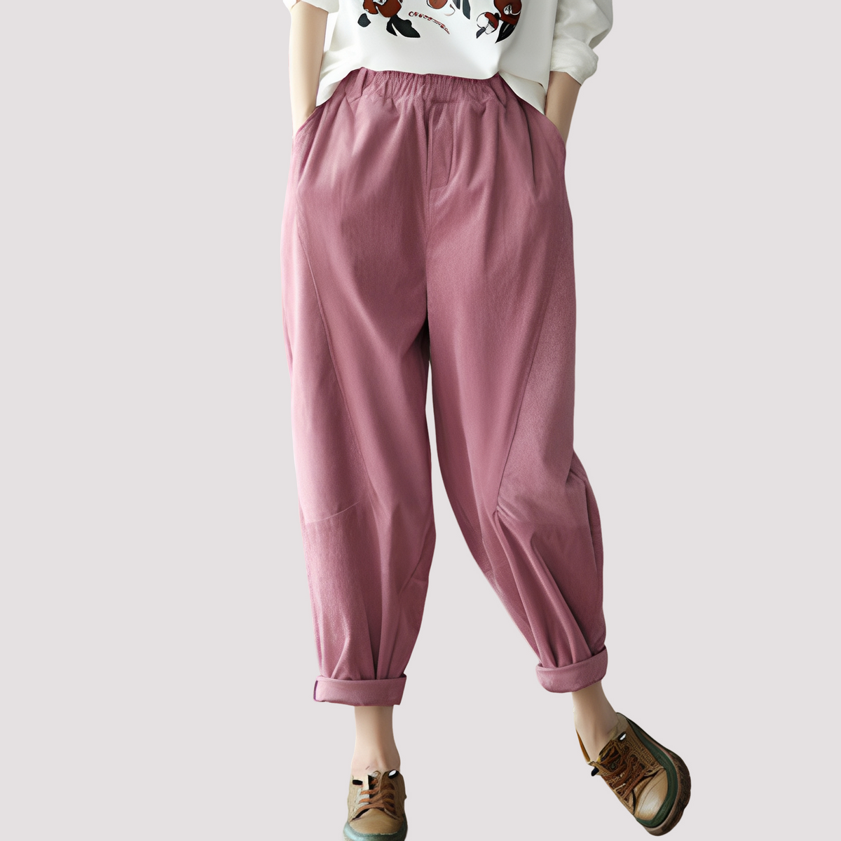 Stella - Pantalon large décontracté avec taille élastique pour femmes