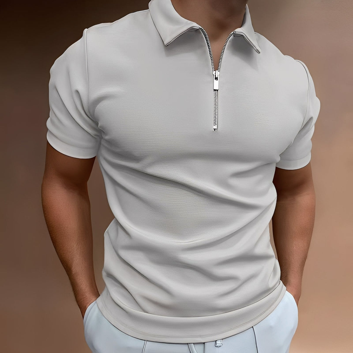 Carlos - Polo élégant avec zip pour hommes