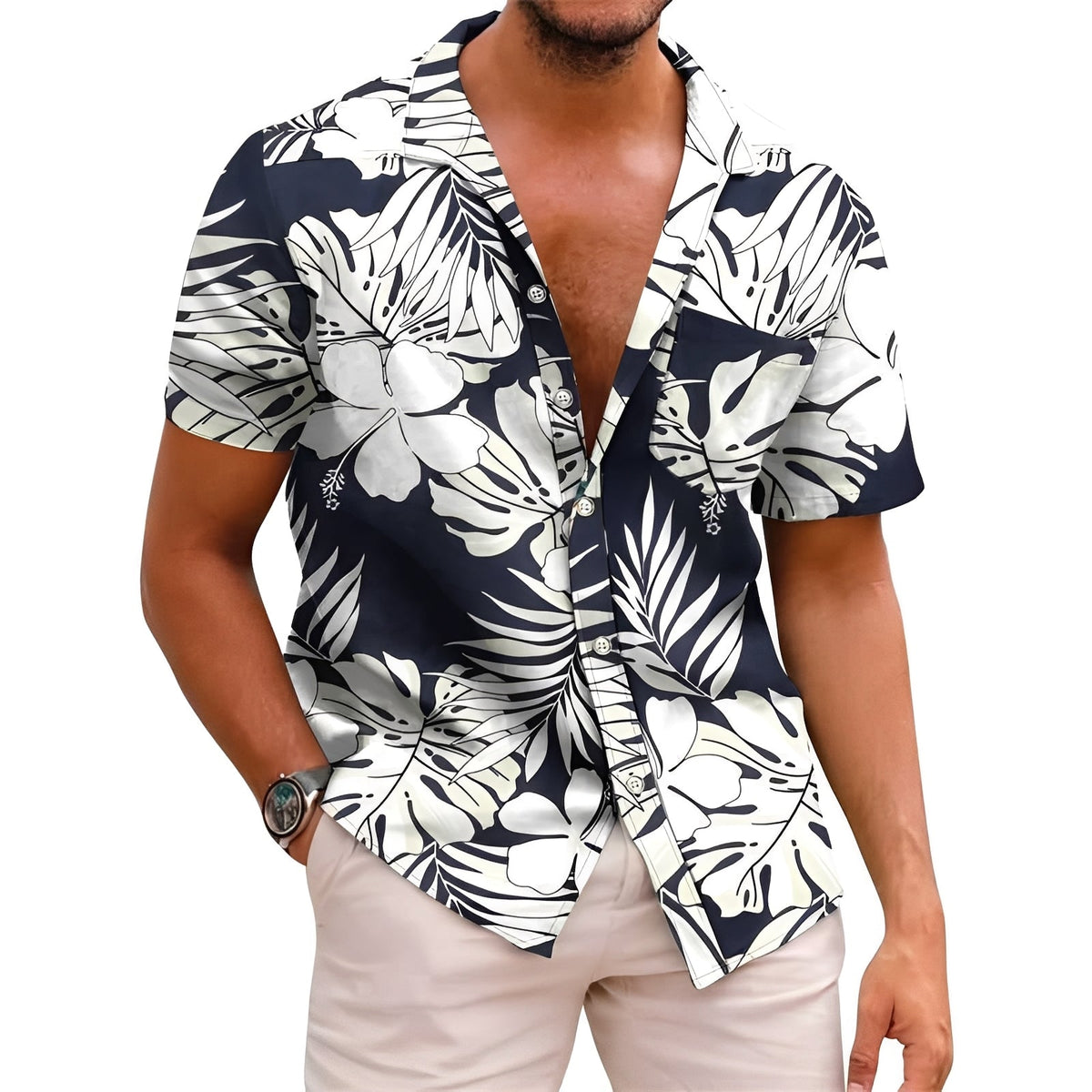 Harry - Chemise pour homme à motif tropical élégant