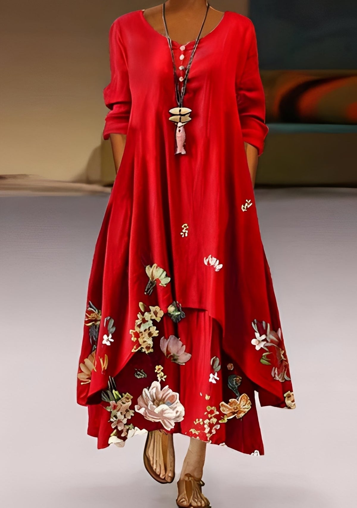 Belle - Robe fluide et élégante avec motif pour femmes