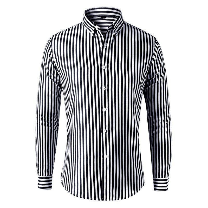 Dexter - Chemise à rayures décontractée à manches longues pour hommes