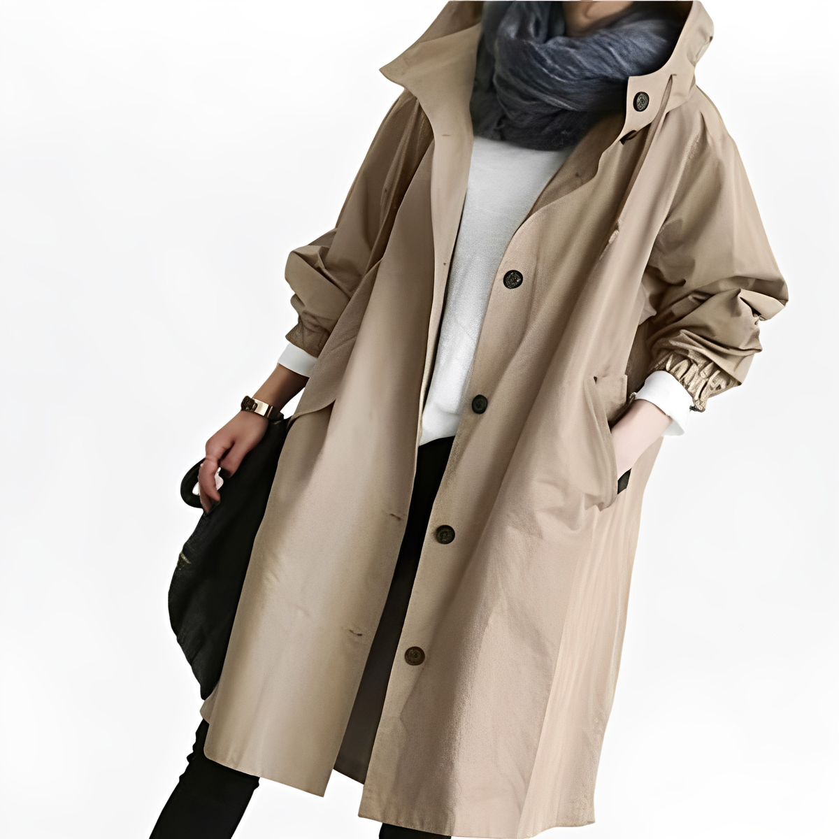 Giselle - Imperméable Veste de Pluie avec Capuche pour Femmes