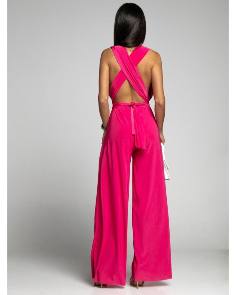 FlairFashion - Une combinaison sans manches avec un décolleté en V flatteur