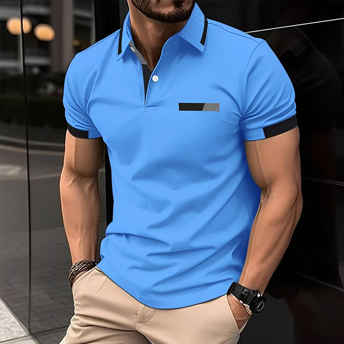 Julian - Polo élégant et sportif avec col rabattable pour hommes