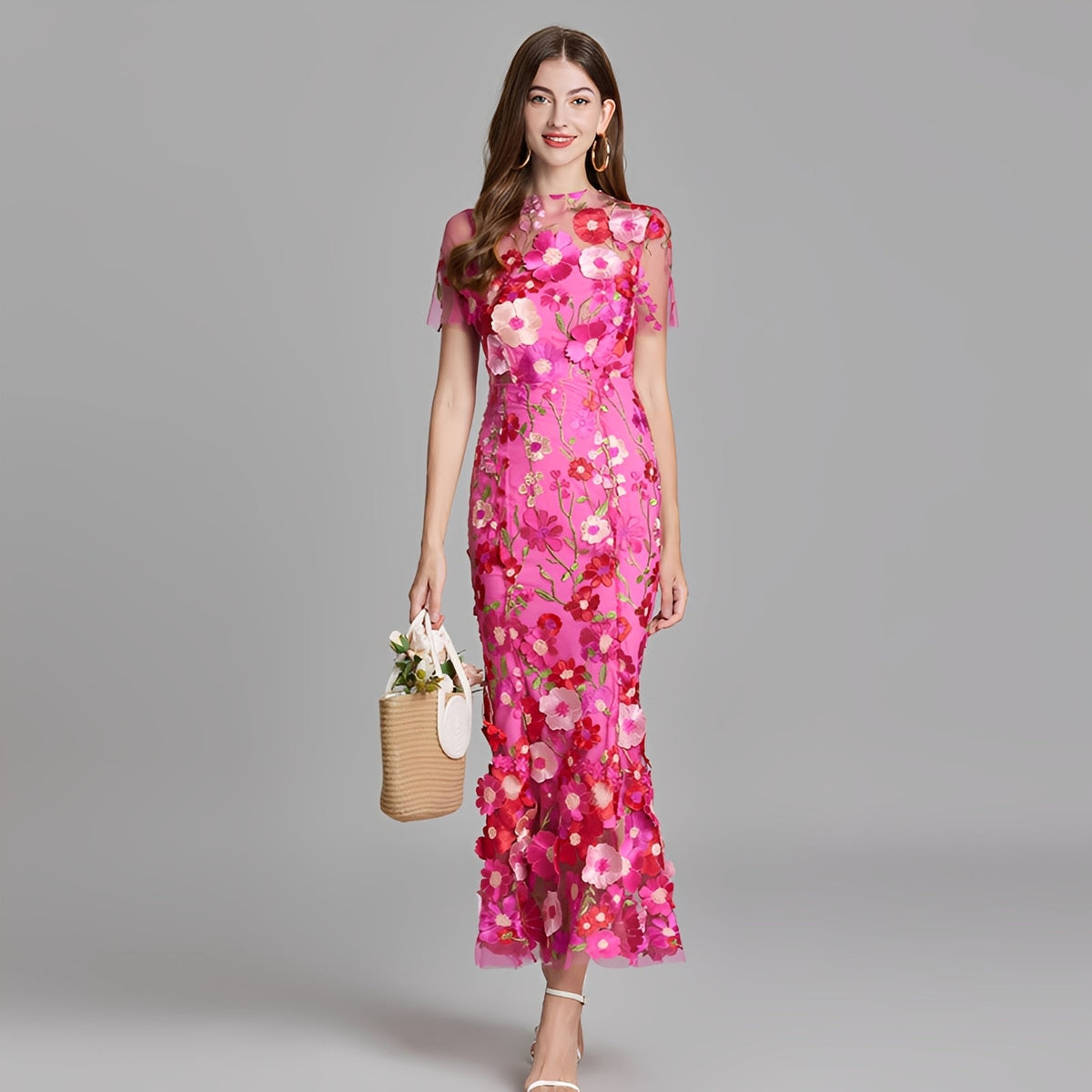Nina - Robe chic avec broderie florale pour filles