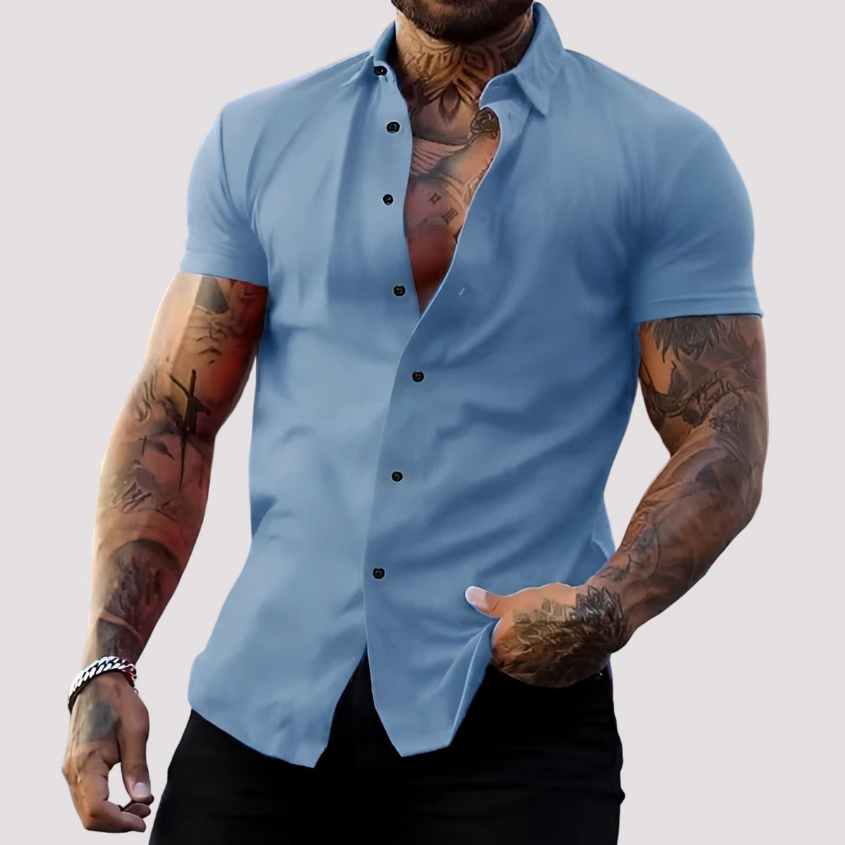 Oscar - Chemise ajustée à manches courtes pour hommes